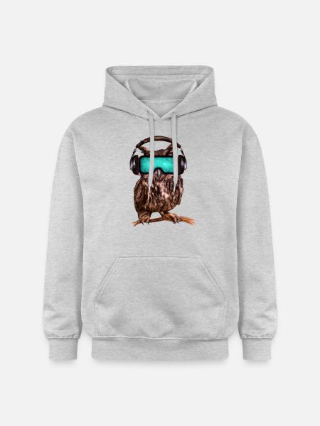 Eule _ 03 - Gildan Unisex Softstyle® Midweight Hoodie - Hellgrau meliert