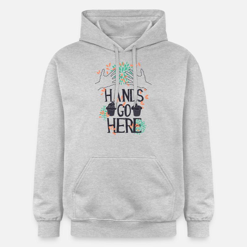 Hands go here CUPCAKE - Sweat à capuche Softstyle® Gildan Unisexe - gris clair chiné