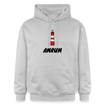 Leuchtturm Amrum - Gildan Unisex Softstyle® Midweight Hoodie - Hellgrau meliert - Vorne - Liana (172cm) & Jaron (178cm)