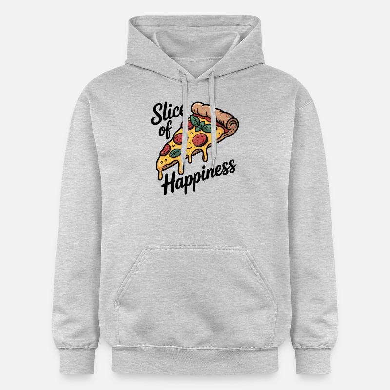 Tranche de bonheur - Pizza - Sweat à capuche Softstyle® Gildan Unisexe - gris clair chiné