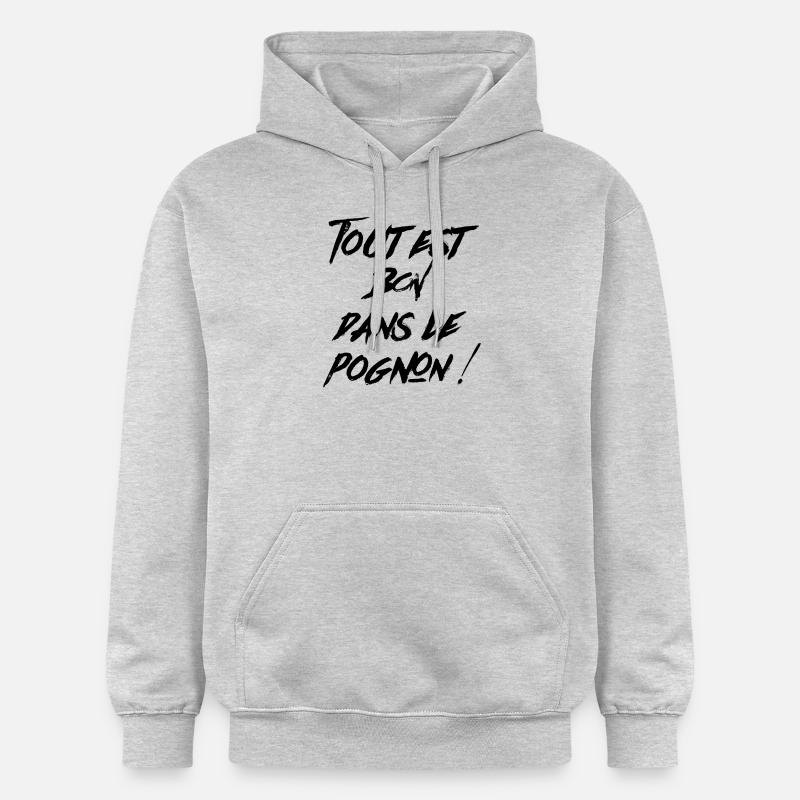 ...dans le pognon - Sweat à capuche Softstyle® Gildan Unisexe - gris clair chiné