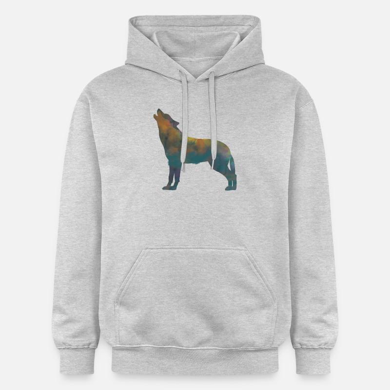 heulender Wolf - Sweat à capuche Softstyle® Gildan Unisexe - gris clair chiné