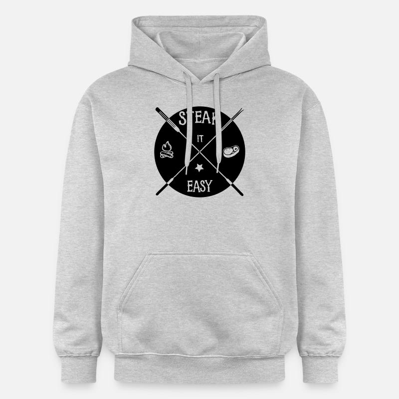 steak it easy_solid - Gildan Unisex Softstyle® Midweight Hoodie - Hellgrau meliert