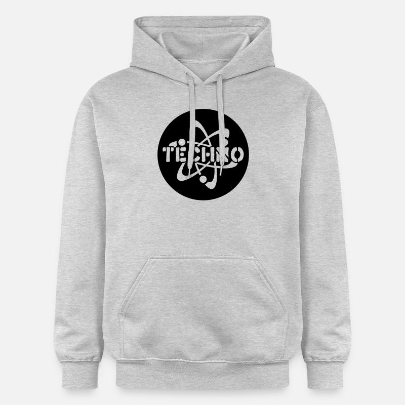 Techno__V005 - Sweat à capuche Softstyle® Gildan Unisexe - gris clair chiné