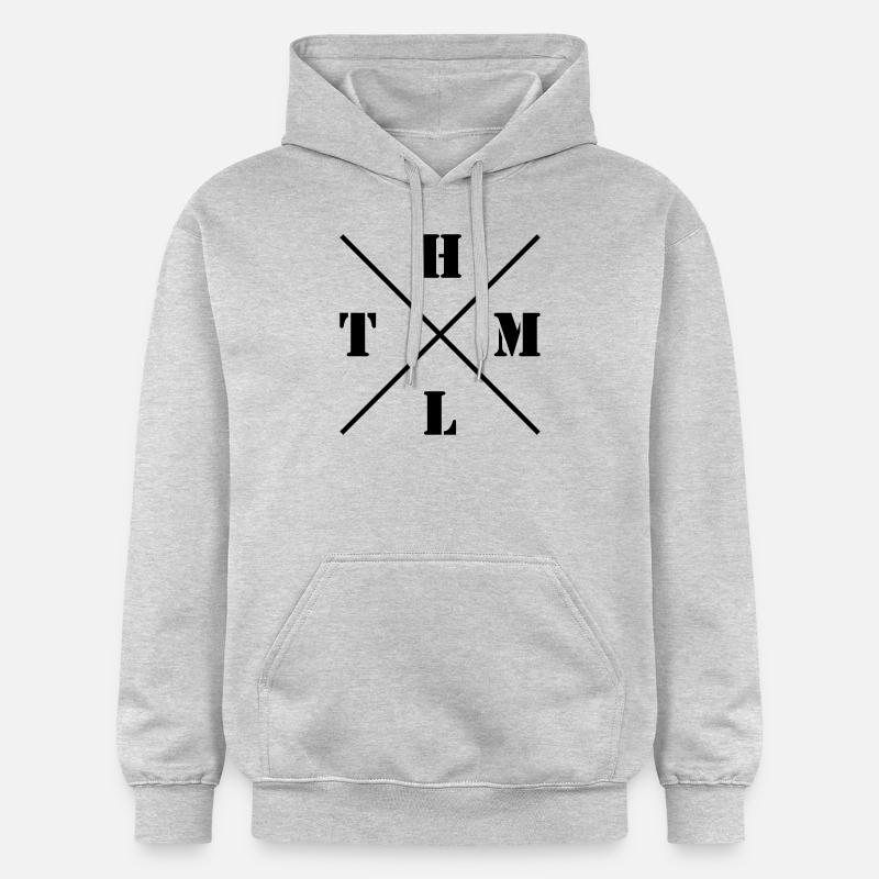 HTML Logo - Sweat à capuche Softstyle® Gildan Unisexe - gris clair chiné