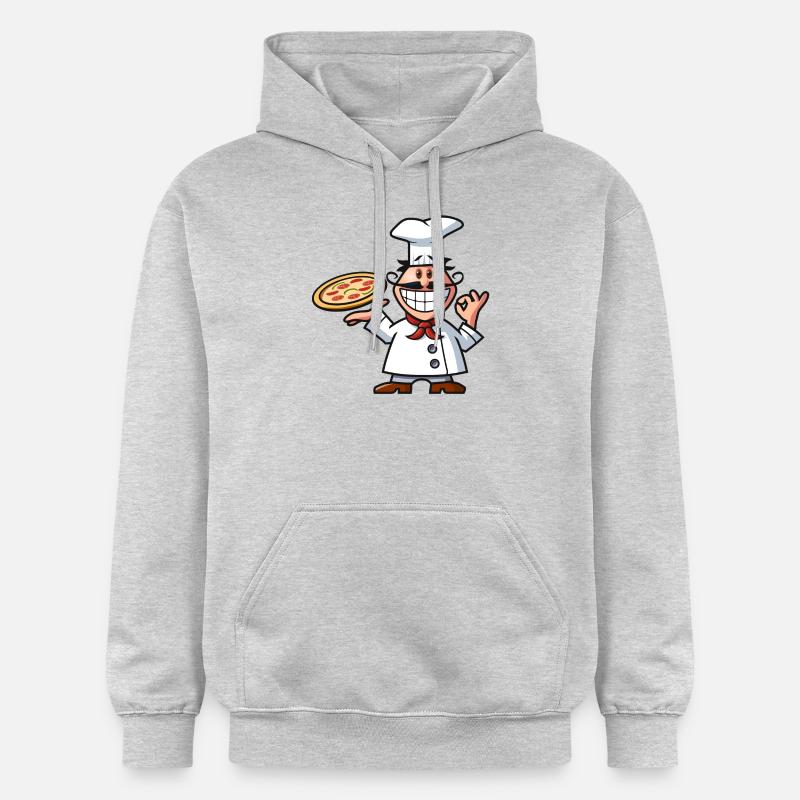 vl082b_pizzabaecker_4c - Gildan Unisex Softstyle® Midweight Hoodie - Hellgrau meliert