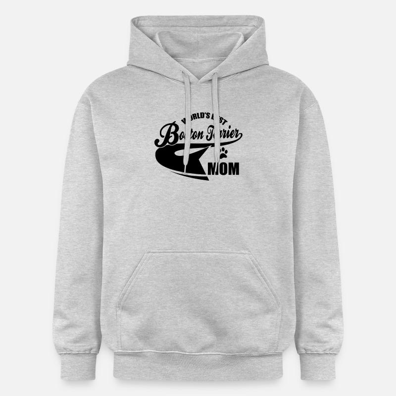 Boston Terrier Mom - Sweat à capuche Softstyle® Gildan Unisexe - gris clair chiné
