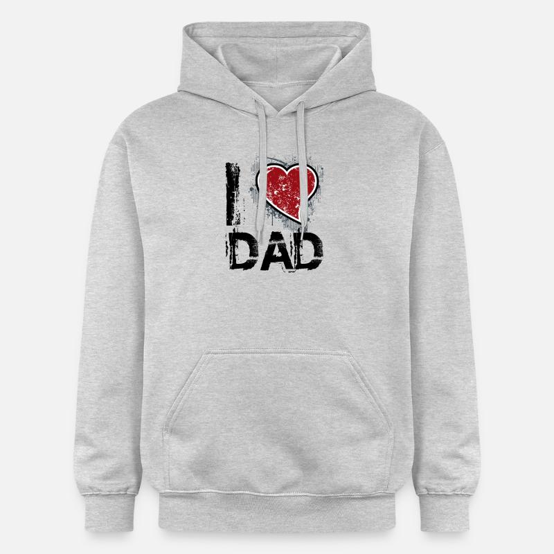 J'aime le papa de - Sweat à capuche Softstyle® Gildan Unisexe - gris clair chiné