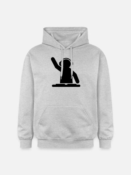 dj_vinyle___f1 - Sweat à capuche Softstyle® Gildan Unisexe - gris clair chiné