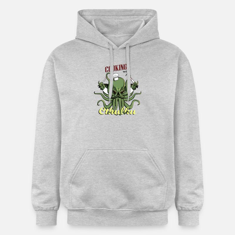Cuisiner avec Cthulhu! - Sweat à capuche Softstyle® Gildan Unisexe - gris clair chiné