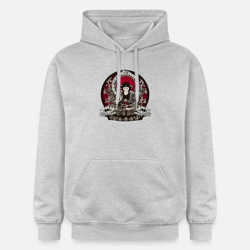 zen monkey - Sweat à capuche Softstyle® Gildan Unisexe - gris clair chiné