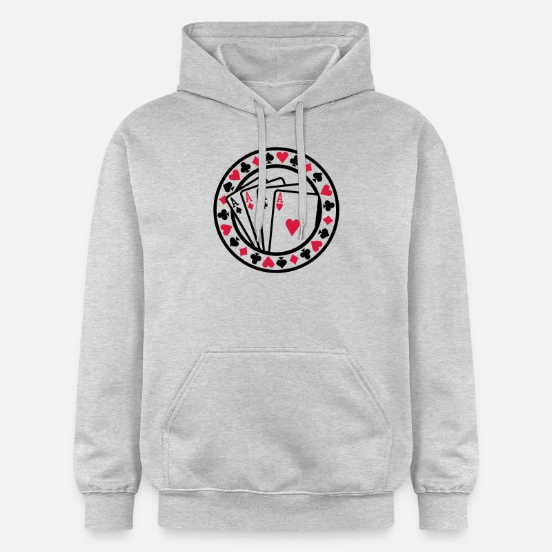 Poker - Sweat à capuche Softstyle® Gildan Unisexe - gris clair chiné