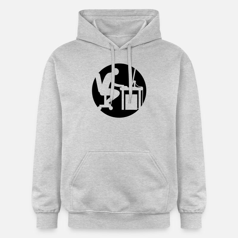 Computer Schreibtisch Nerd Logo - Gildan Unisex Softstyle® Midweight Hoodie - Hellgrau meliert