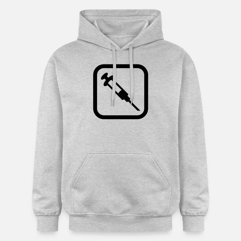 Logo de la seringue - Sweat à capuche Softstyle® Gildan Unisexe - gris clair chiné