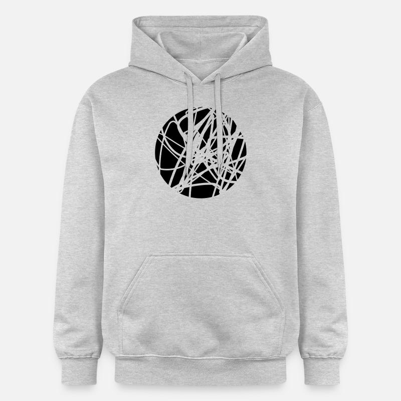 Motif griffonné strokes chaotique - Sweat à capuche Softstyle® Gildan Unisexe - gris clair chiné
