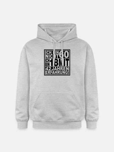 Ich bin nicht 60 ... - Gildan Unisex Softstyle® Midweight Hoodie - Hellgrau meliert