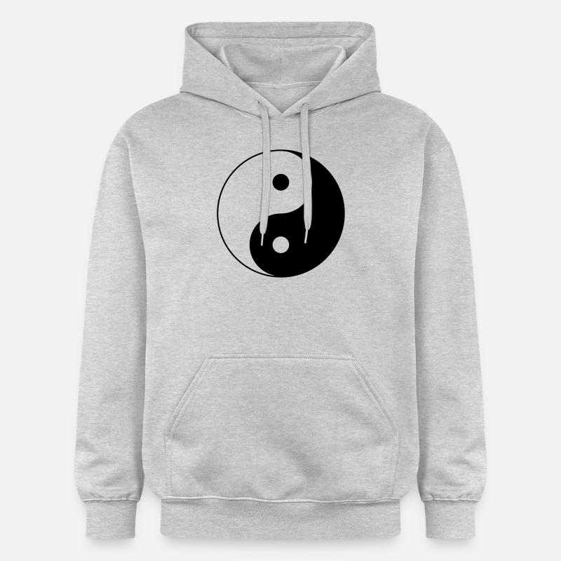 Yin Yang Symbol (Vector) - Sweat à capuche Softstyle® Gildan Unisexe - gris clair chiné