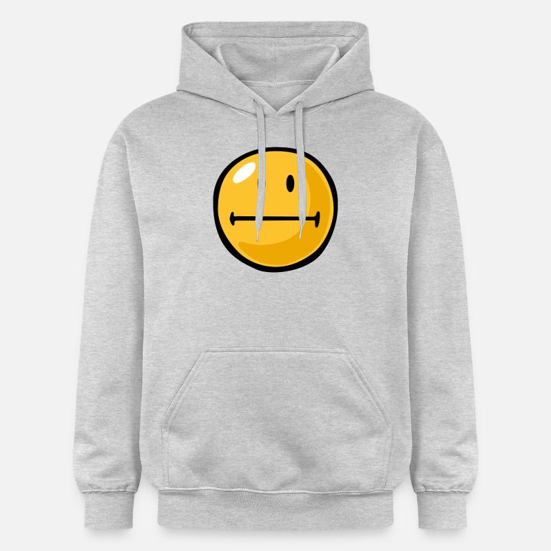 Smiley tight lipped - Sweat à capuche Softstyle® Gildan Unisexe - gris clair chiné