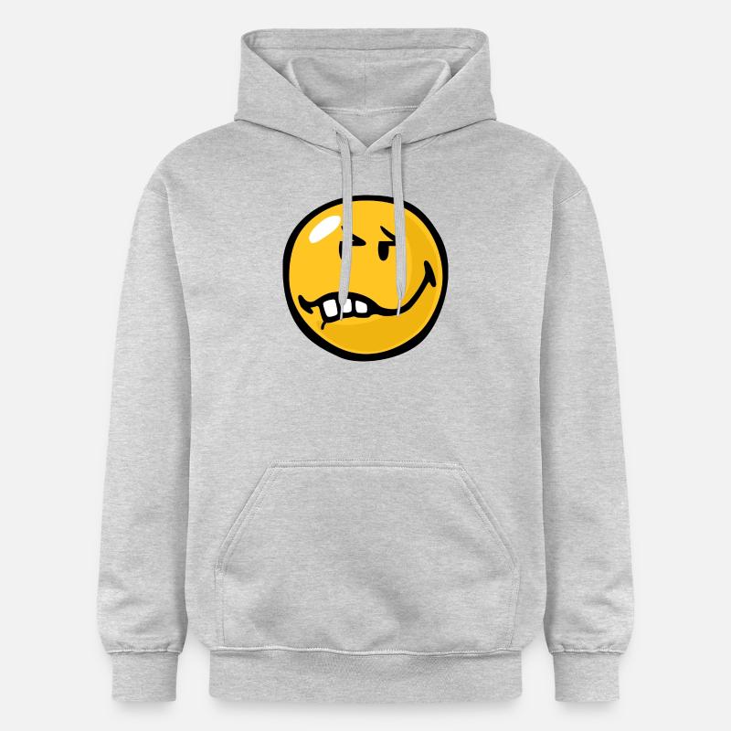 Smiley Anger Exasperation - Sweat à capuche Softstyle® Gildan Unisexe - gris clair chiné