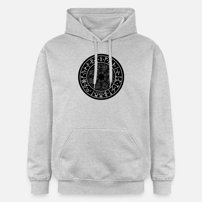 Futhark ancestral / Runes - Sweat à capuche Softstyle® Gildan Unisexe - gris clair chiné