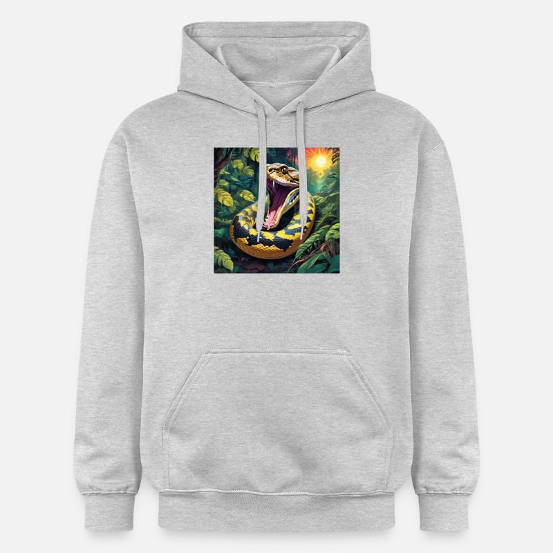 Serpent python - Sweat à capuche Softstyle® Gildan Unisexe - gris clair chiné