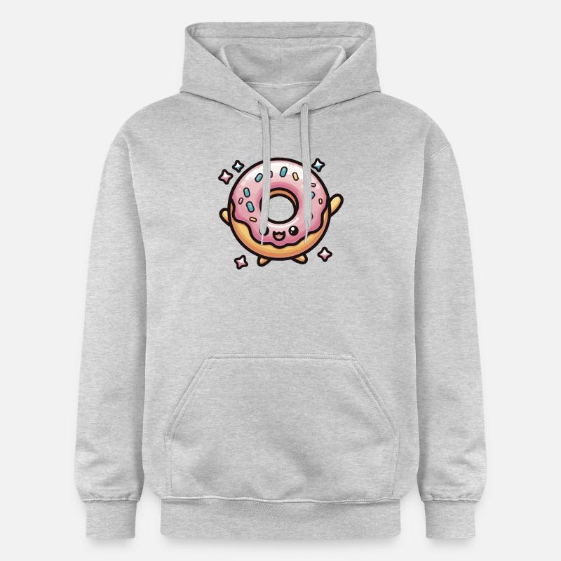 Beignet mignon Chibi Kawaii - Sweat à capuche Softstyle® Gildan Unisexe - gris clair chiné