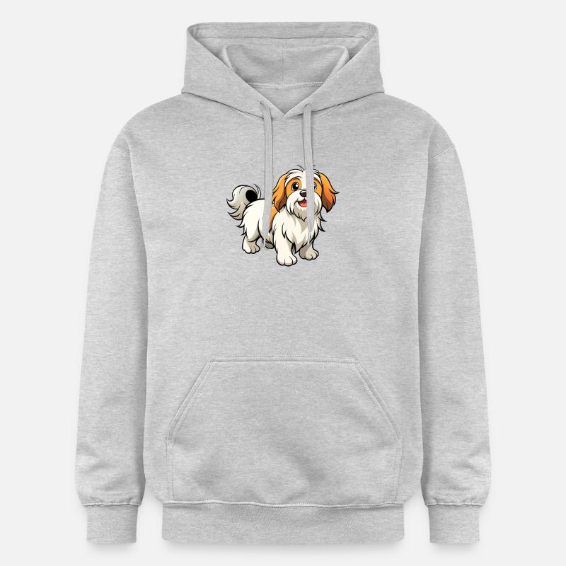 Parade confiante de Lhassa Apso - Sweat à capuche Softstyle® Gildan Unisexe - gris clair chiné