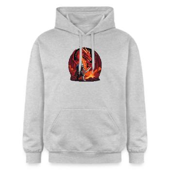 Dragon's Lair Showdown - Gildan Unisex Softstyle® Midweight Hoodie - light heather grey - Front - Liana (172cm) & Jaron (178cm)