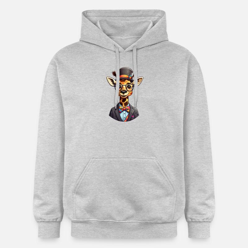 Girafe comique cool drôle - Sweat à capuche Softstyle® Gildan Unisexe - gris clair chiné