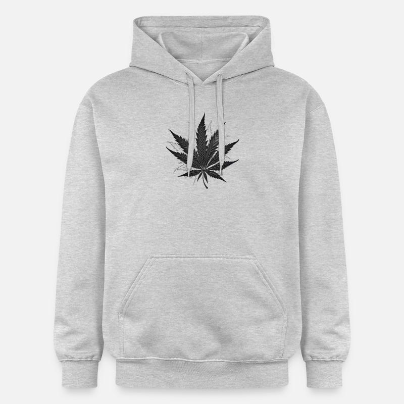 Feuille de cannabis 1 - Sweat à capuche Softstyle® Gildan Unisexe - gris clair chiné