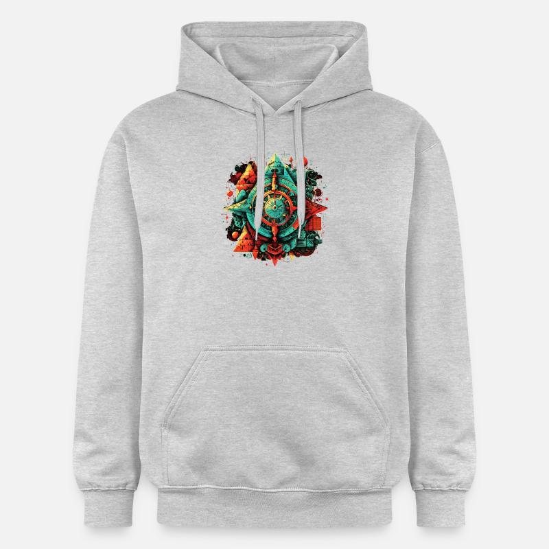 Belle construction architecturale mathématique - Sweat à capuche Softstyle® Gildan Unisexe - gris clair chiné