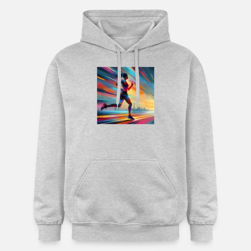 Femme de course 1 - Sweat à capuche Softstyle® Gildan Unisexe - gris clair chiné
