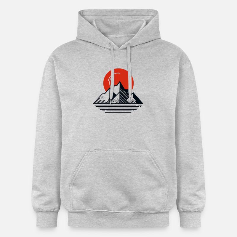 Sommet du soleil de minuit - Sweat à capuche Softstyle® Gildan Unisexe - gris clair chiné