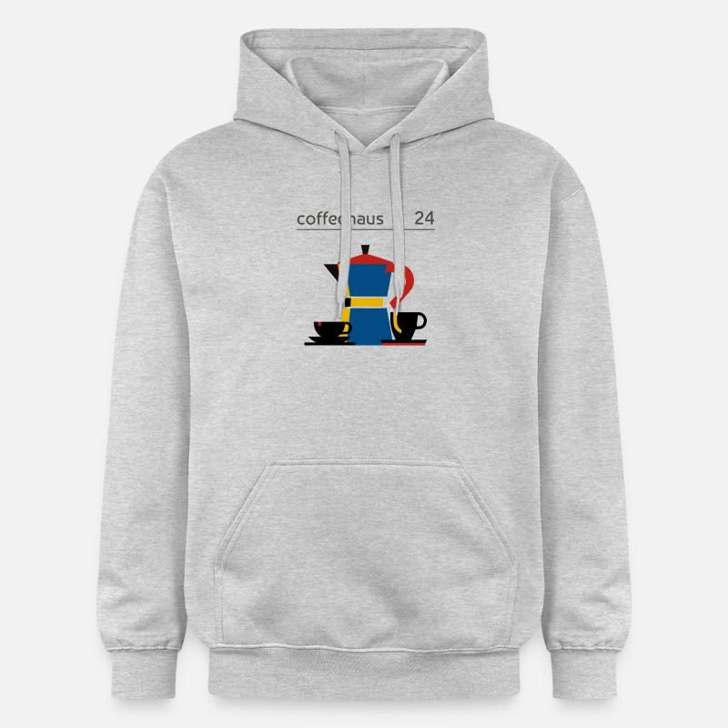 Bauhaus Minimalisme Design Bialetti Café - Sweat à capuche Softstyle® Gildan Unisexe - gris clair chiné