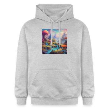 Fantasy - Gildan Unisex Softstyle® Midweight Hoodie - Hellgrau meliert - Vorne - Liana (172cm) & Jaron (178cm)