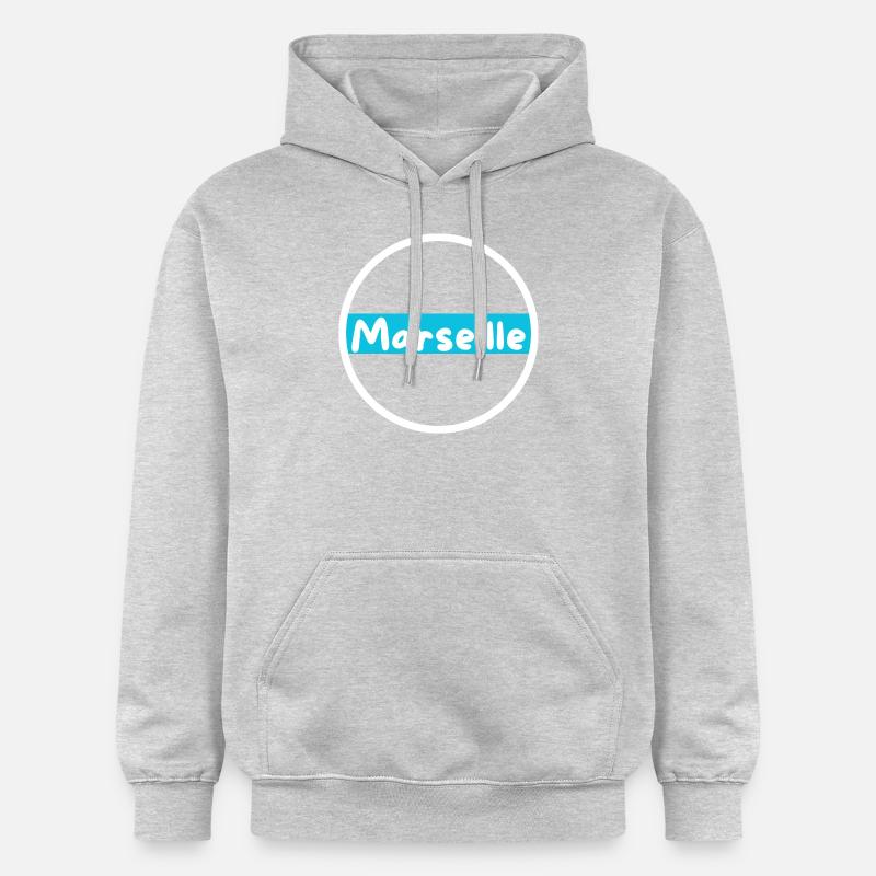 Marseille bleu et blanc - Sweat à capuche Softstyle® Gildan Unisexe - gris clair chiné