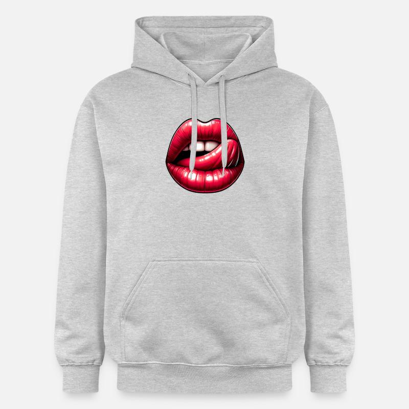 Lèvres-Langues - Langage Expressif - Sweat à capuche Softstyle® Gildan Unisexe - gris clair chiné