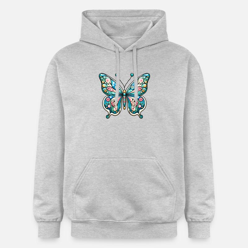 Super Papillon - Éclat Féerique - Sweat à capuche Softstyle® Gildan Unisexe - gris clair chiné