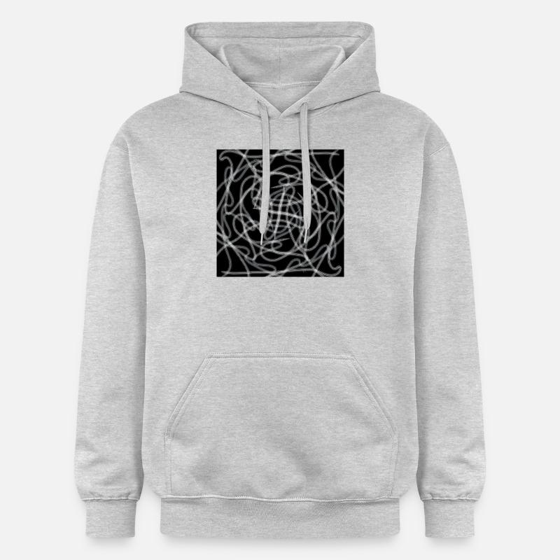 Design abstrait noir et blanc - Sweat à capuche Softstyle® Gildan Unisexe - gris clair chiné