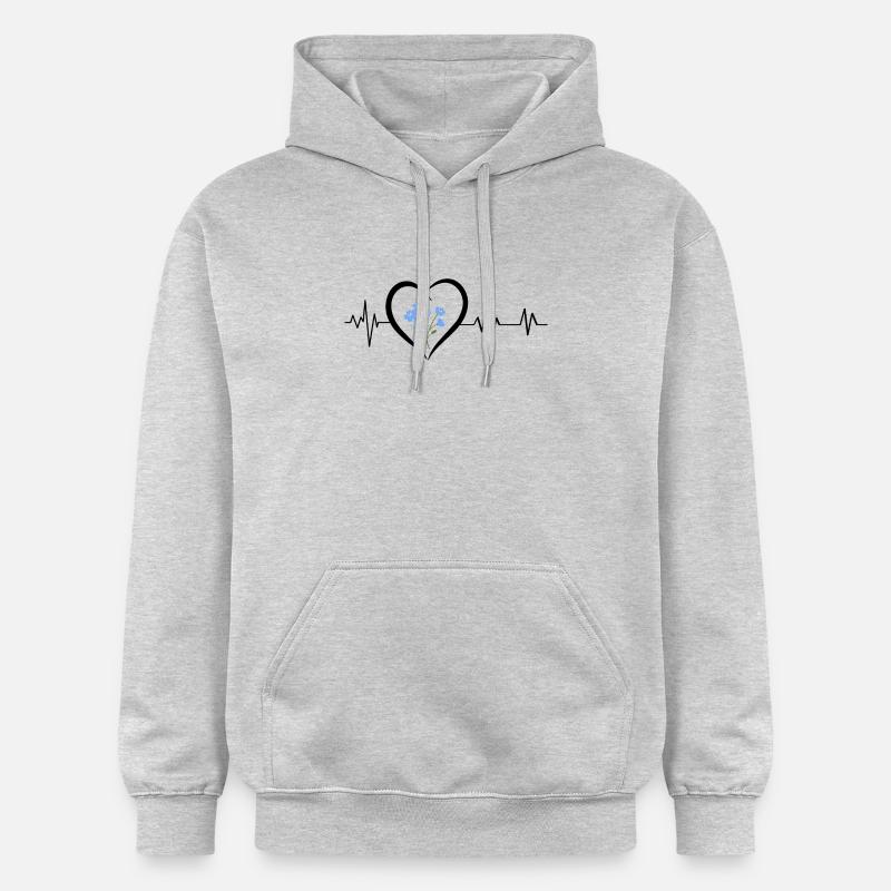battement de cœur fleurs - Sweat à capuche Softstyle® Gildan Unisexe - gris clair chiné