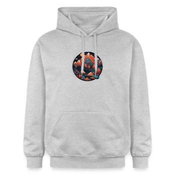 Montagnes suisses - Sweat à capuche Softstyle® Gildan Unisexe - gris clair chiné - Devant - Liana (172cm) & Jaron (178cm)