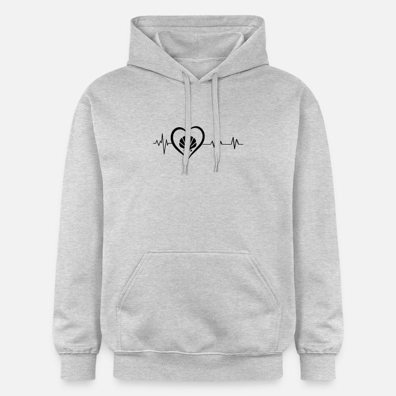 battement de cœur coquillage - Sweat à capuche Softstyle® Gildan Unisexe - gris clair chiné