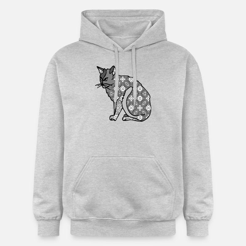 Chat - Sweat à capuche Softstyle® Gildan Unisexe - gris clair chiné