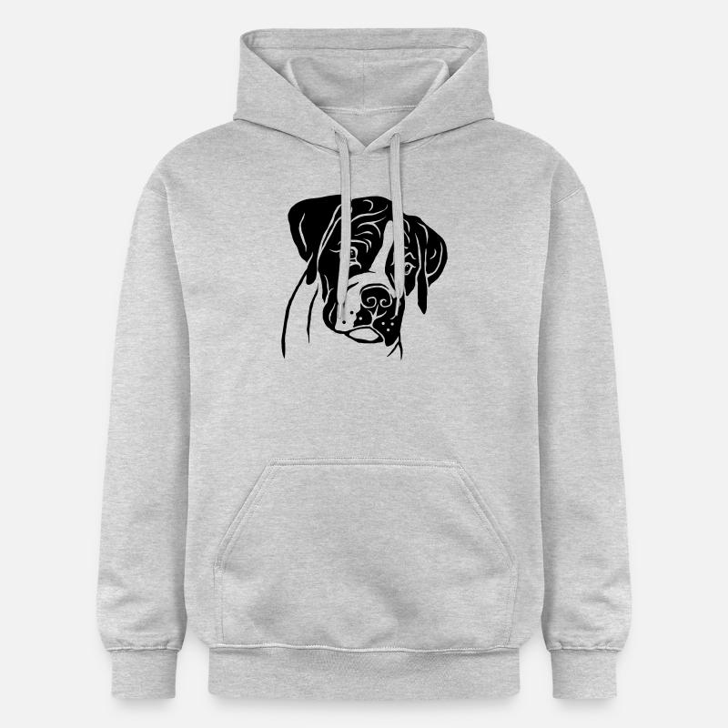 Chiot Boxer - Sweat à capuche Softstyle® Gildan Unisexe - gris clair chiné