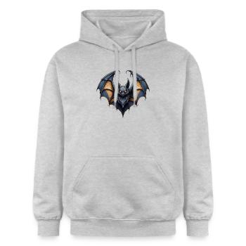 Wilde, wütende, kämpferische, kämpferische, motivierende Fledermaus - Gildan Unisex Softstyle® Midweight Hoodie - Hellgrau meliert - Vorne - Liana (172cm) & Jaron (178cm)