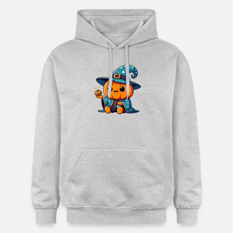 Mignon Magicien Citrouille d'halloween - Sweat à capuche Softstyle® Gildan Unisexe - gris clair chiné