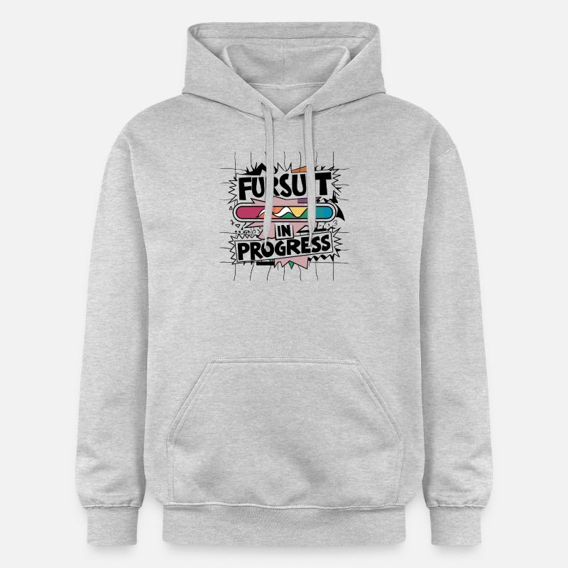 Fursuit en cours – Bientôt terminé ! - Sweat à capuche Softstyle® Gildan Unisexe - gris clair chiné