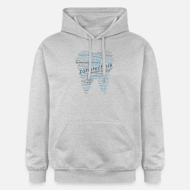 Technologie dentaire Wordcloud blue - Sweat à capuche Softstyle® Gildan Unisexe - gris clair chiné