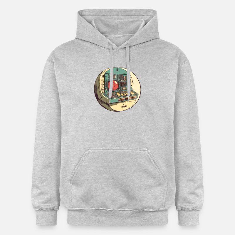 Retro-Computer: Die Anfänge der Technik! - Gildan Unisex Softstyle® Midweight Hoodie - Hellgrau meliert