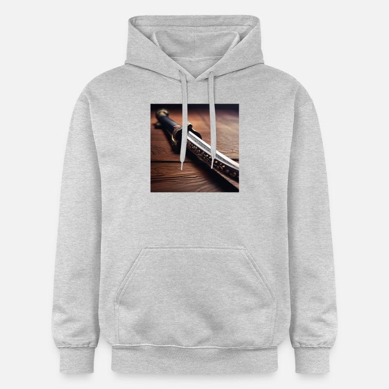 Conception d’affiche Sabre Samouraï - Sweat à capuche Softstyle® Gildan Unisexe - gris clair chiné